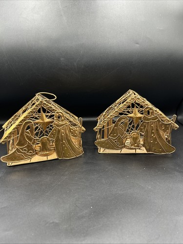 Rustic metal nativity - rustic, t-light