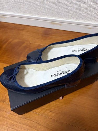 Repetto navy ballet shoes with - ballet,