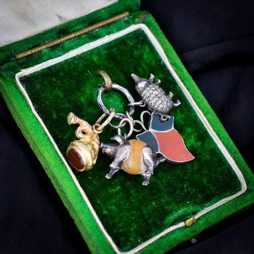 Antique silver lucky charms - antique, on