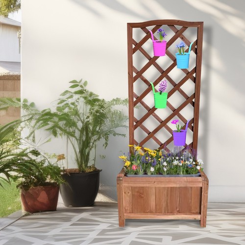 Wooden garden planter trellis - planter,