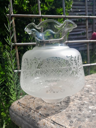 Vintage frosted glass oil - oil, lamp