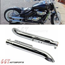 Pair Exhaust Pipes for Suzuki VL 125 800 1500 Intruder Cafe Racer Bobber Chopper