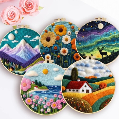 Needle felting kit diy - kit, wool