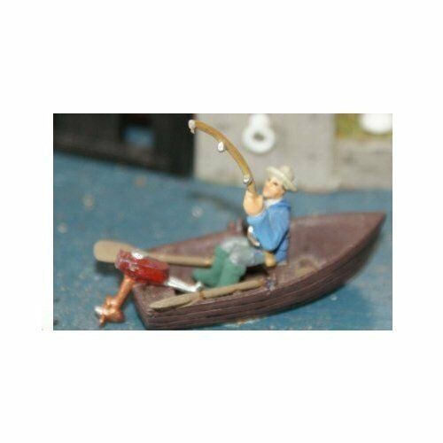 Rowing boat fisherman - &,