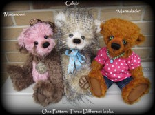 Sewing Pattern Vintage Teddy Bear Mohair or Memory 3 bears from 1 toy pattern