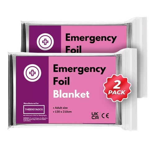 Emergency blanket foil pack - blanket, 2-pack