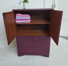 Vintage Meredew  Linen cupboard / tallboy storage in a Mulberry finish