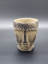 Kiln-Fired Ceramic Tribal Face