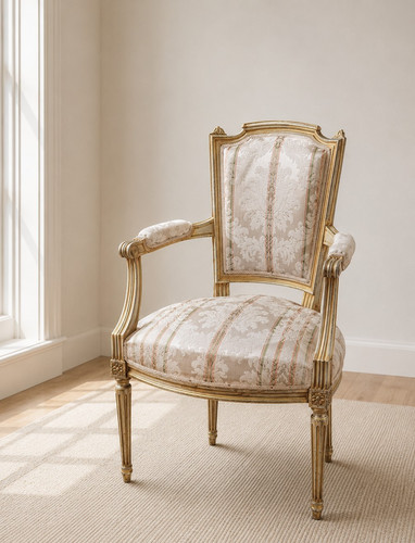 Louis xvi style gilt armchair - louis,