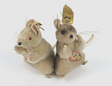2x Original Steiff Mouse Beeps