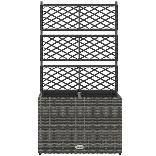 Garden rattan planter box - pe,