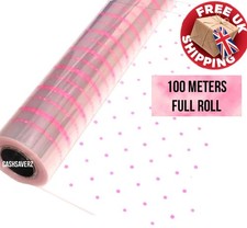 Pink Dots Clear Cellophane