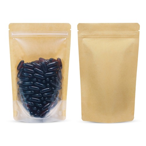 Kraft paper stand pouches - kraft, up