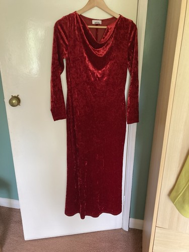 Red velour dress vera - dress, by
