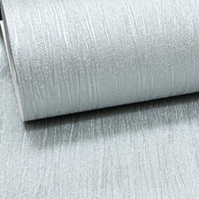 Plain Metallic Silver Grey Shimmer Textured Thick Glitter Vinyl Wallpaper 