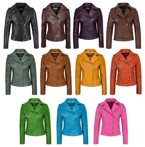 Ladies brando leather jacket - leather,