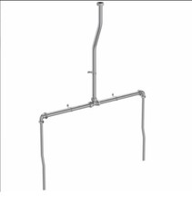 Exposed Two Person Flush Pipe for top inlet urinal - Range of 2 Urinal Bowls