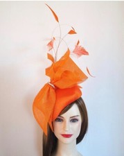 Galway races hat/summer wedding hat/mother of the bride hat/orange headpiece