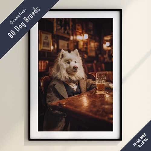 Funny dog drinking beer - drinking, at