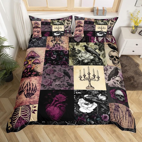Gothic crow duvet cover set - duvet,
