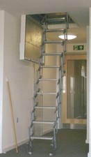 Loft Centre Junior Concertina Loft Ladder 11 Tread 750mm x 600mm with Handrail