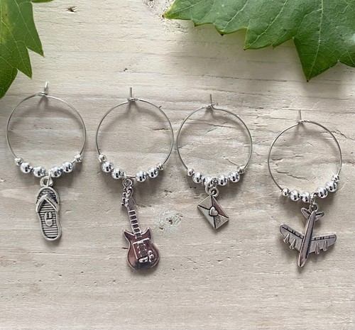 Wine glass charms set - glass, 4