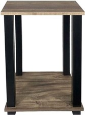 Square Small Side Table With 2-tier Coffee end Table Shelf Rack Living Room Tea