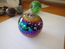 Iridescent  apple shaped glass