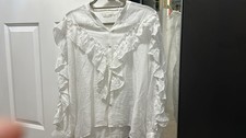 Zara White Frill Shirt Medium Only Wore Once