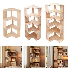 Wooden Corner Narrow  Bookcase