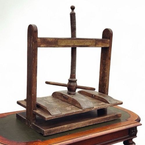 Antique oak book press with - antique,