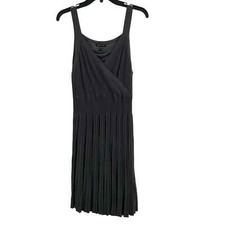 Eileen Fischer Grey Sleeveless Viscose Pleat Surplice Knit Dress Medium