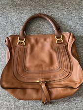 Authentic Chloe Marcie  Brown Leather Tote Handbag in good Condition Big Size