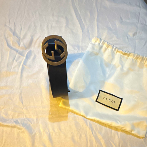 Gucci dark navy leather belt - gucci,