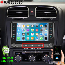 7" Apple CarPlay For VW GOLF MK5 MK6 Car Stereo Radio GPS Head Unit USB+Type C