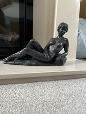 Lluis Jorda Bronzed Figure Of reclining  Lady Sculpture 