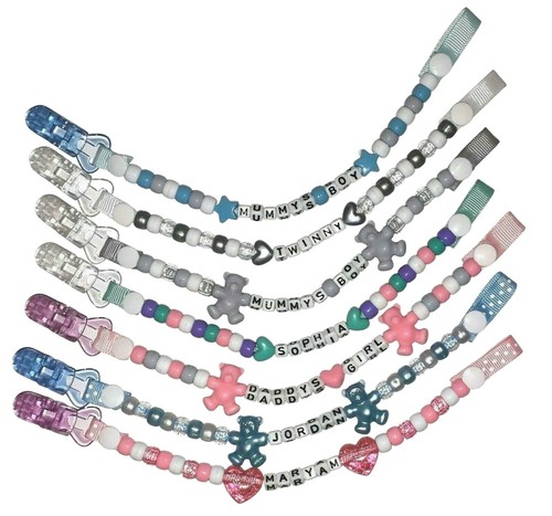 Personalised dummy clip - personalised, chain