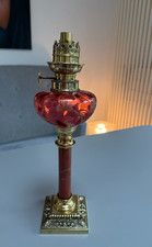 antique cranberry hand painted