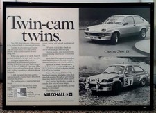 Large A3 original framed classic car ad for Vauxhall Chevette 2300 HS from 1979