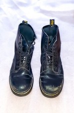 Dr Martens Leather Ankle High Lace Boots Size 4 Womens Casual Used