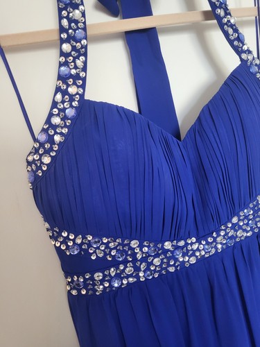 Blue maxi halter neck prom - , /