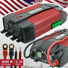 Audiotek 3000W Watt Power Inverter DC 12V AC 110V Car Converter USB port Charger