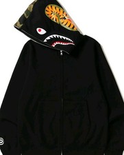 Bape a Bathing Ape-Shark Hoodie - Black