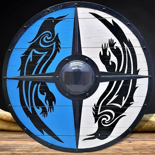 Replica wooden round viking - wooden,