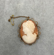 Rolled gold cameo brooch