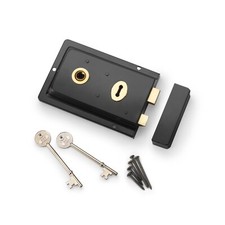 Traditional OLD ENGLISH 1920s VICTORIAN STYLE RIM LOCK+KEYS Door Latch Deadlock