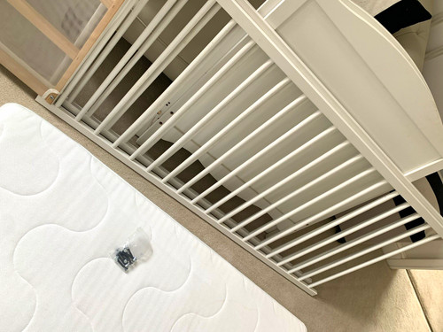Ikea white wooden cot - white, &