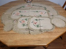 Embroidered Set Of 12 Pieces Beige For Table,sofa Chairs