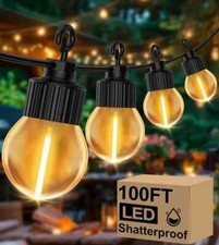 Festoon Lights Outdoor, 30M/100FT Connectable Outdoor String Lights with Shatter