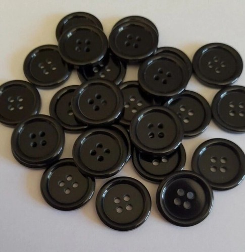 Black sew round buttons - on,